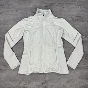 Athleta Rock Creek Women’s Jacket Size S White Full Zip Reflective Fleece/Nylon